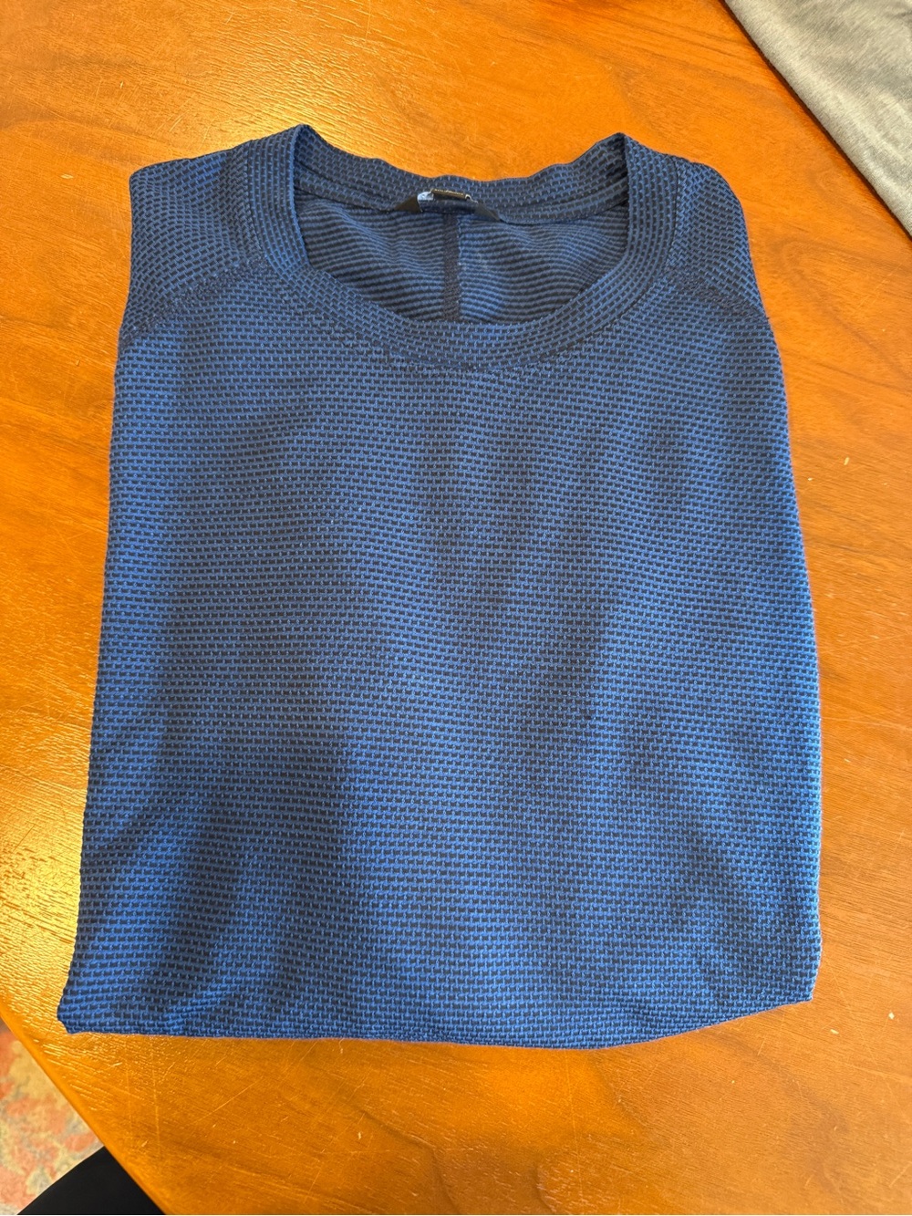 allbirds Navy Textured Waffle-Knit Crew Sweater